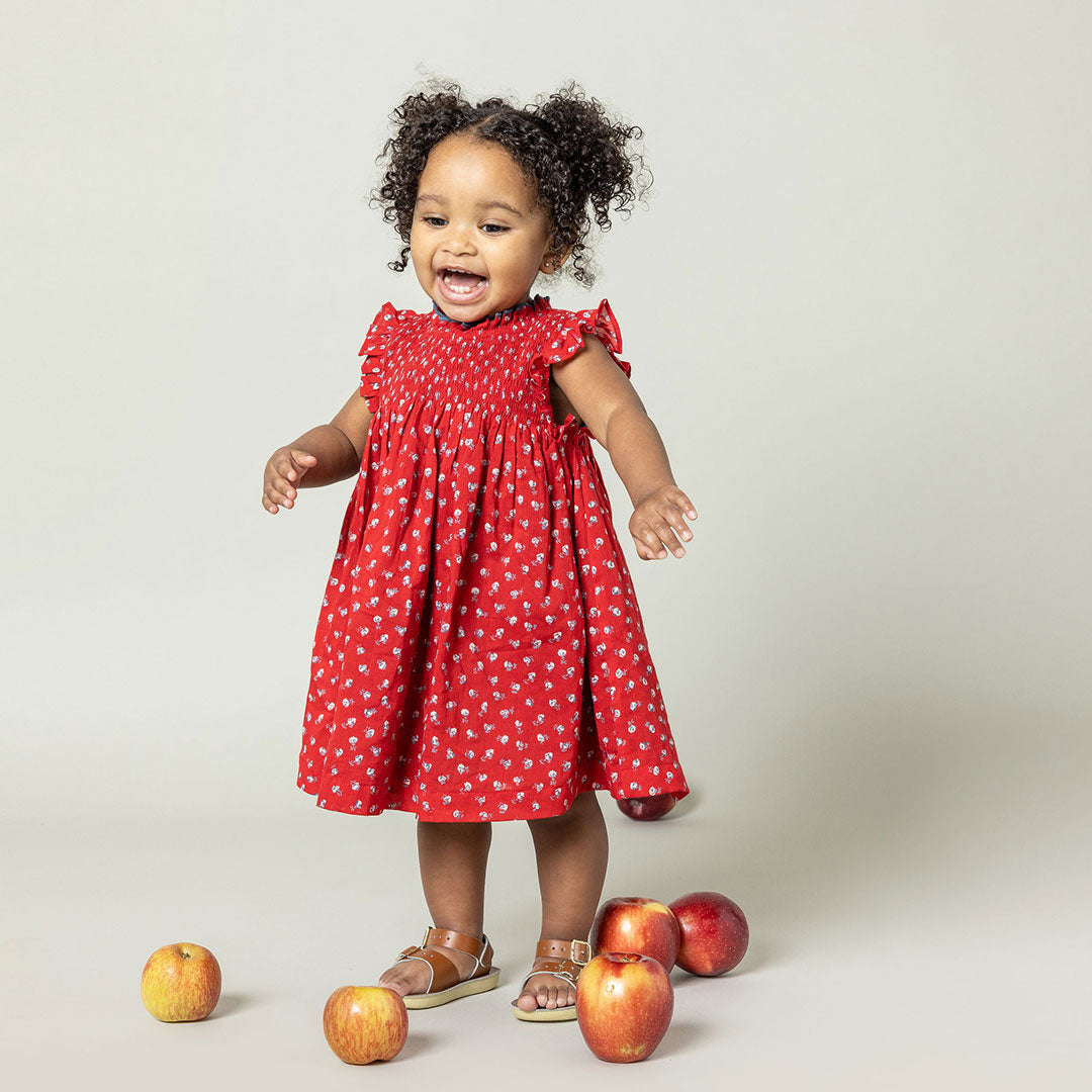 Baby Girls Stevie Dress Set Tiny Red Roses Pink Chicken