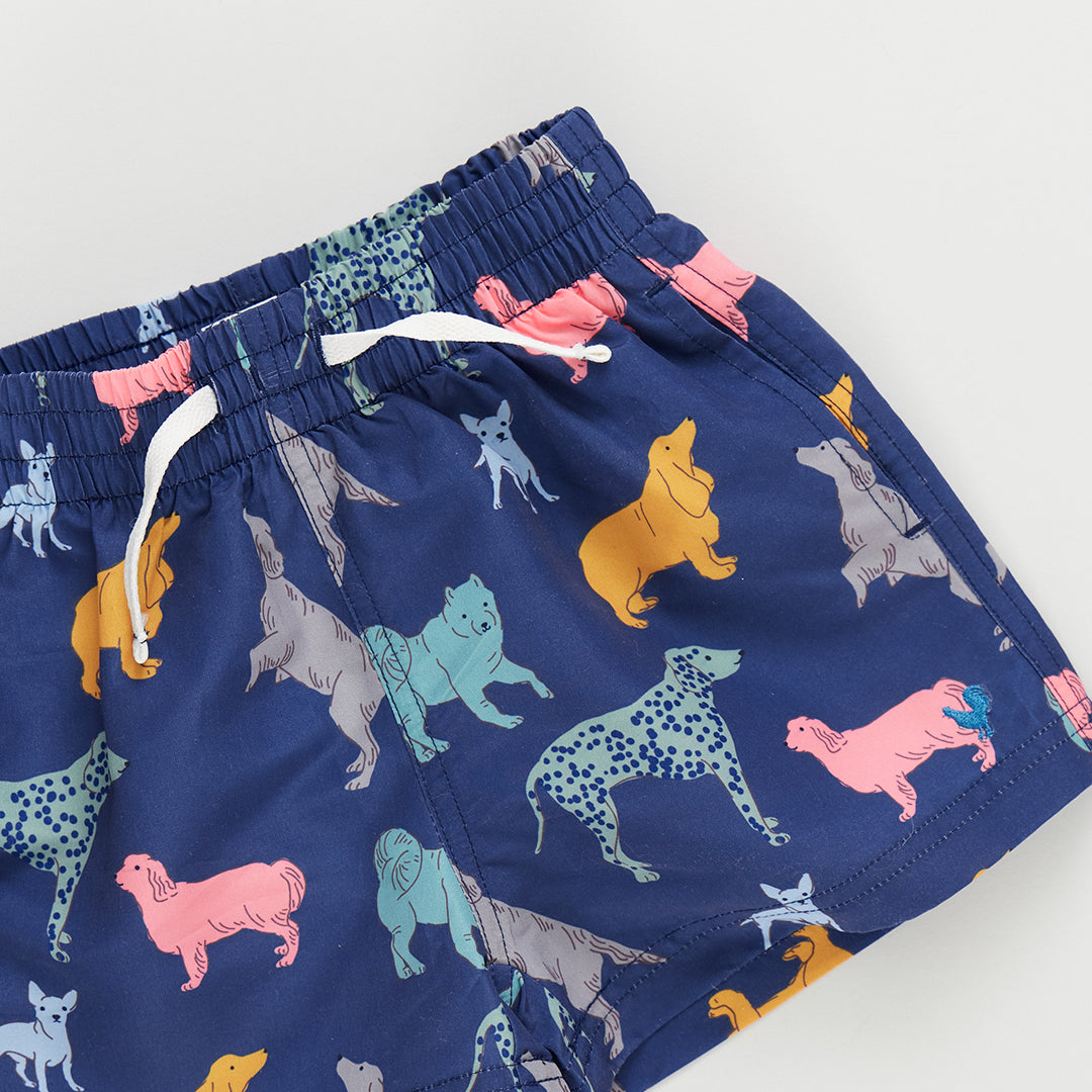 Baby Boys Swim Trunk - Navy Dogs – Pink Chicken