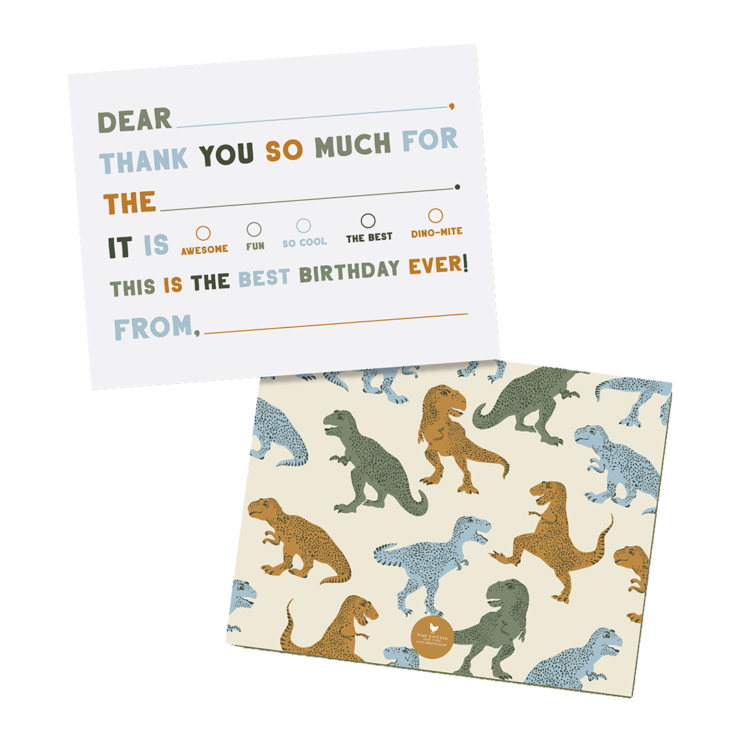 Fill In Thank You Notes - T-Rex