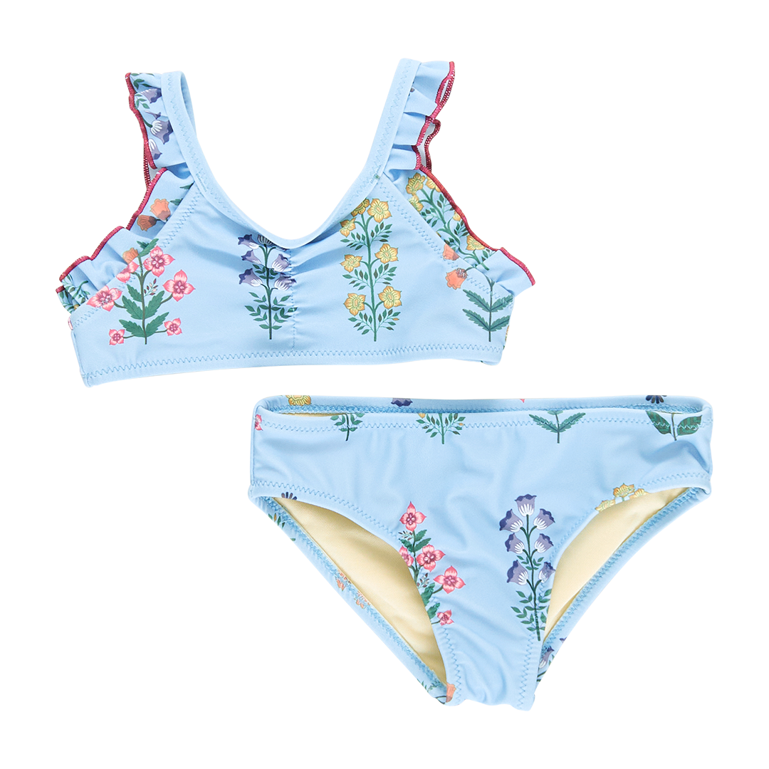 Girls Claire Bikini - Blue Bell Field Floral – Pink Chicken