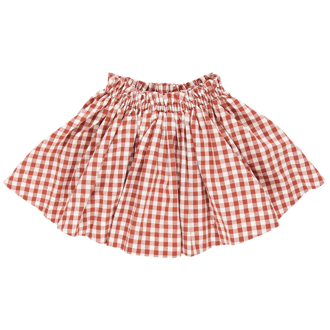 Brown gingham skirt best sale