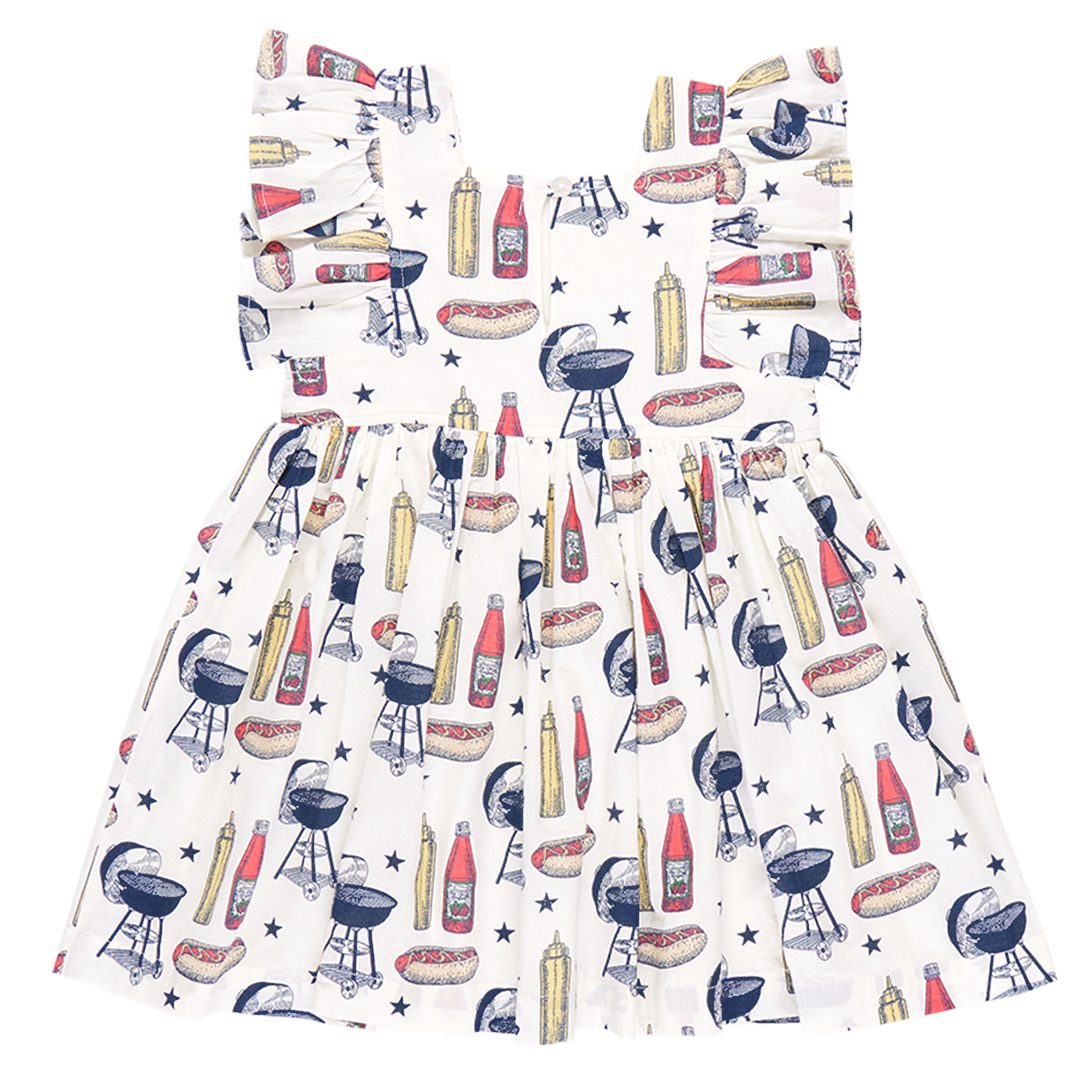 Girls Elsie Dress - Grilling Out – Pink Chicken