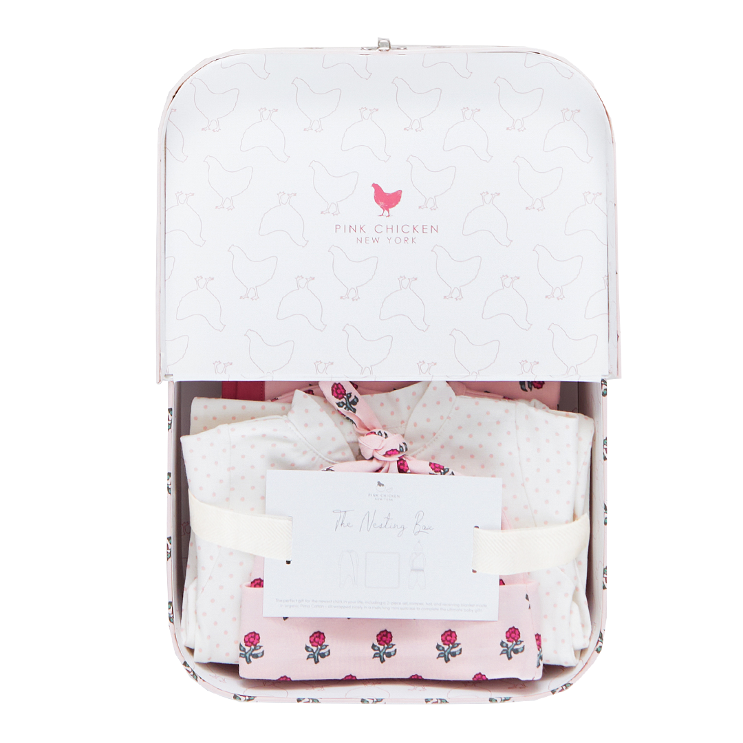 Nesting Box Baby Take Home Set - Light Pink Tiny Flower – Pink Chicken