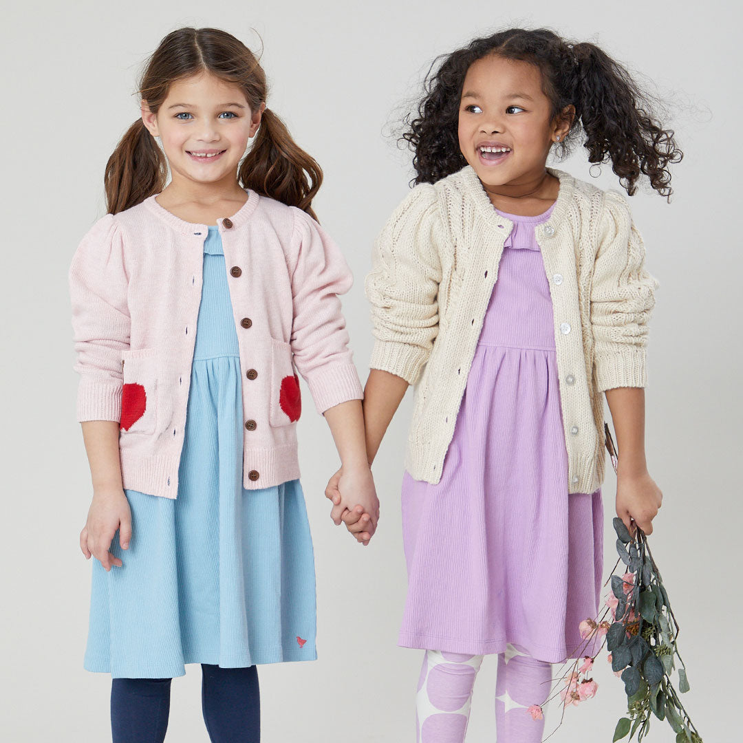 Girls Organic Princess Diana Rib Dress - Light Blue – Pink Chicken