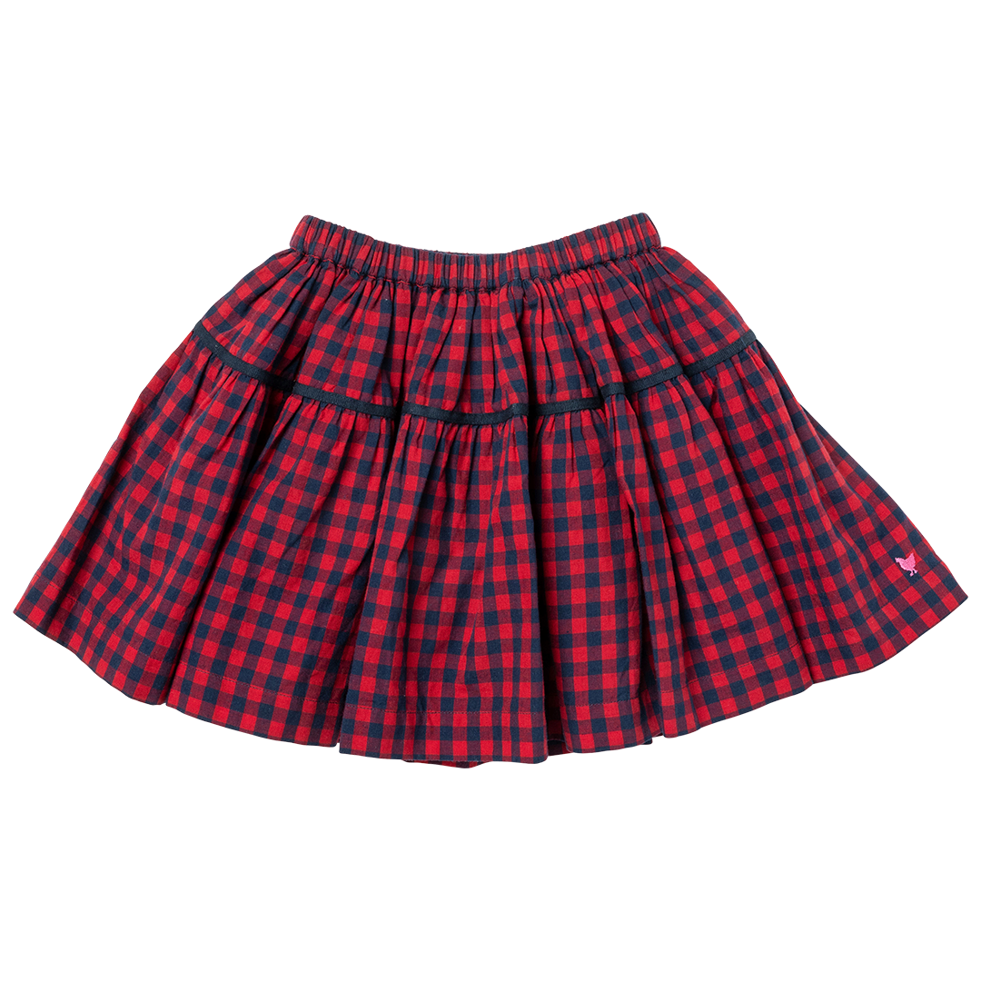 Pleated red gingham clearance skirt