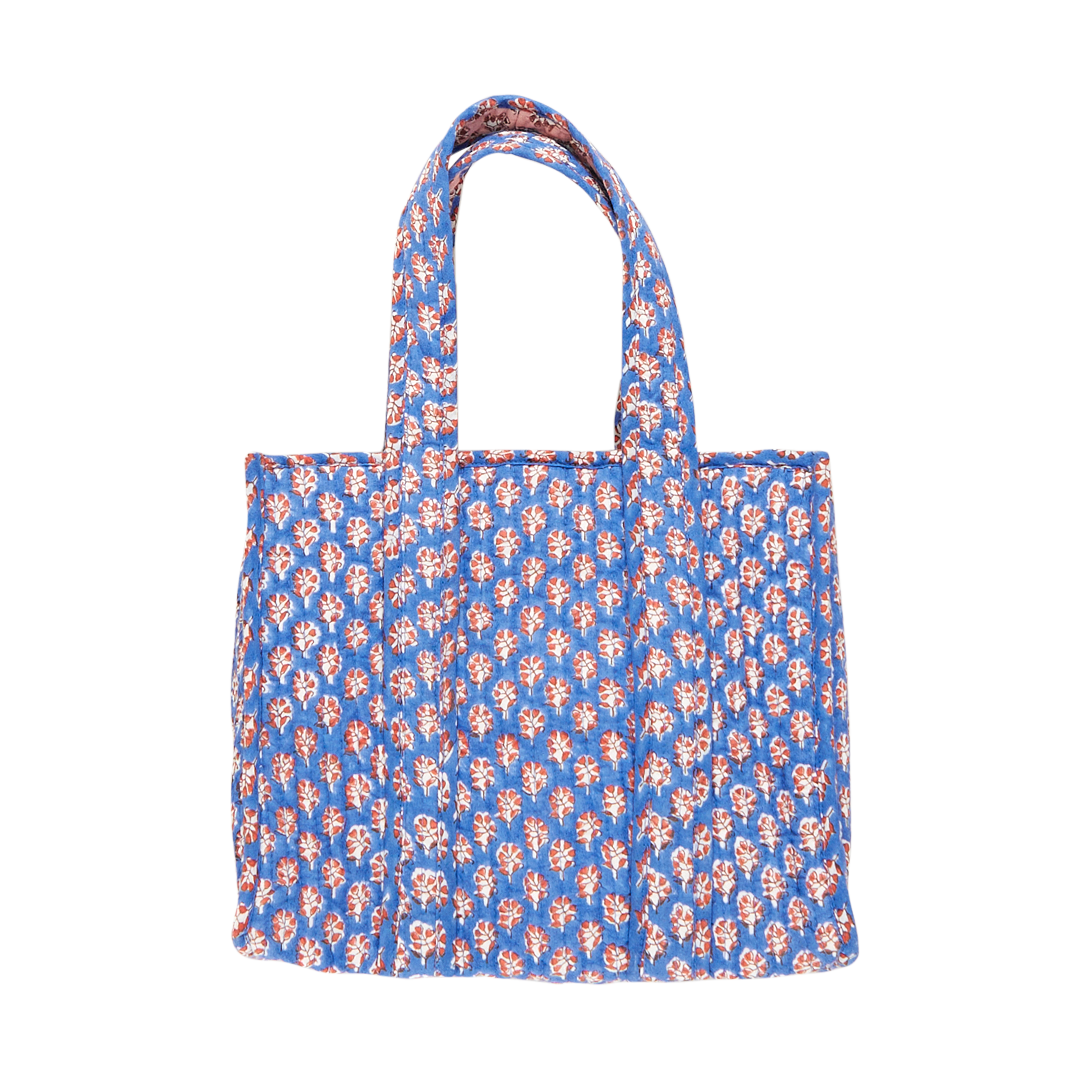 Reversible Small Quilted Tote - Pink Lisbon Ditsy – Pink Chicken