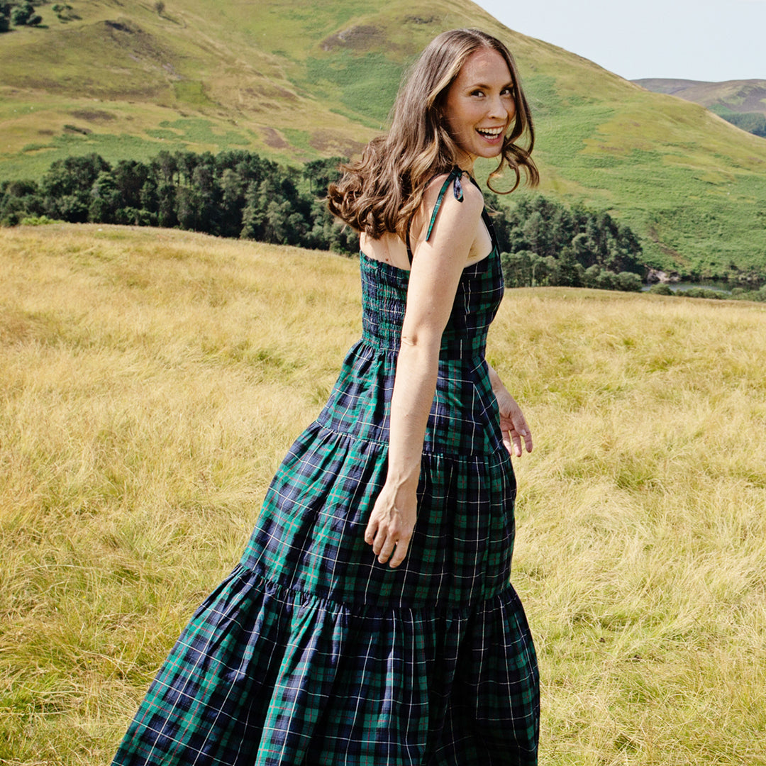 Pink good Chicken Plaid Dress