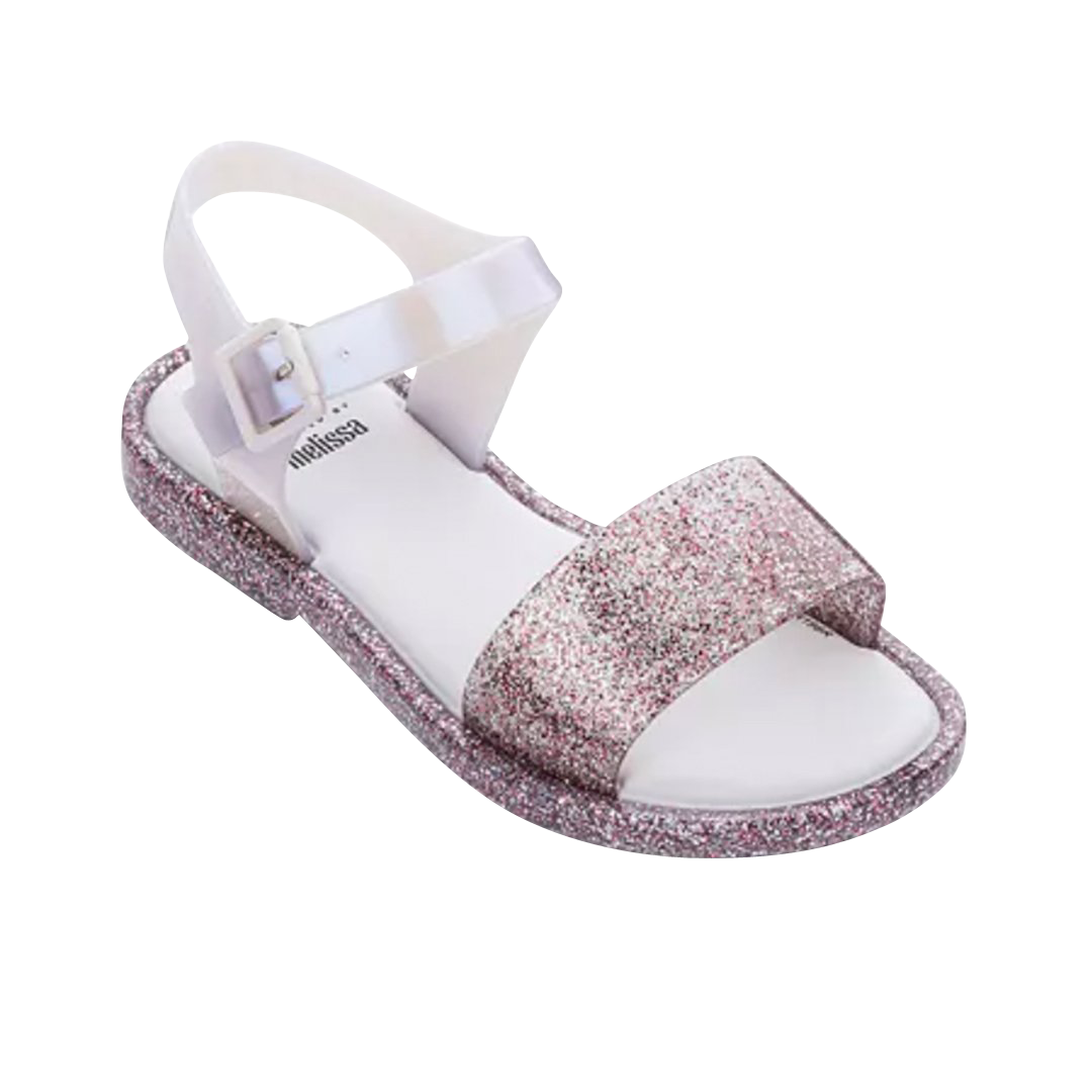 Mini Melissa Mel Mar Sandal Pink/Glitter sale Size 2 Girls BRAND NEW WITH BOX