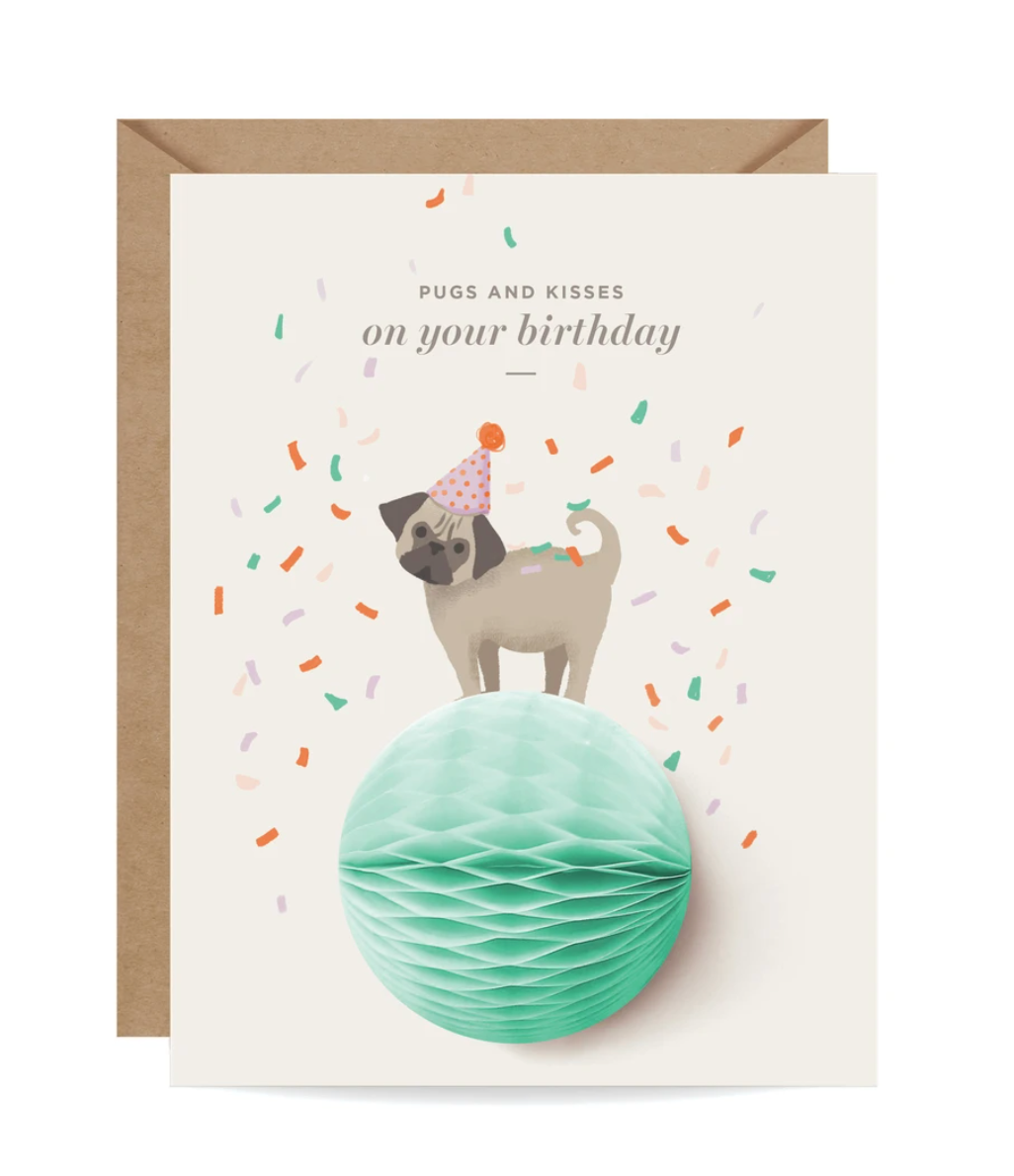 Inklings Paperie - Birthday Pug Pop-up Card