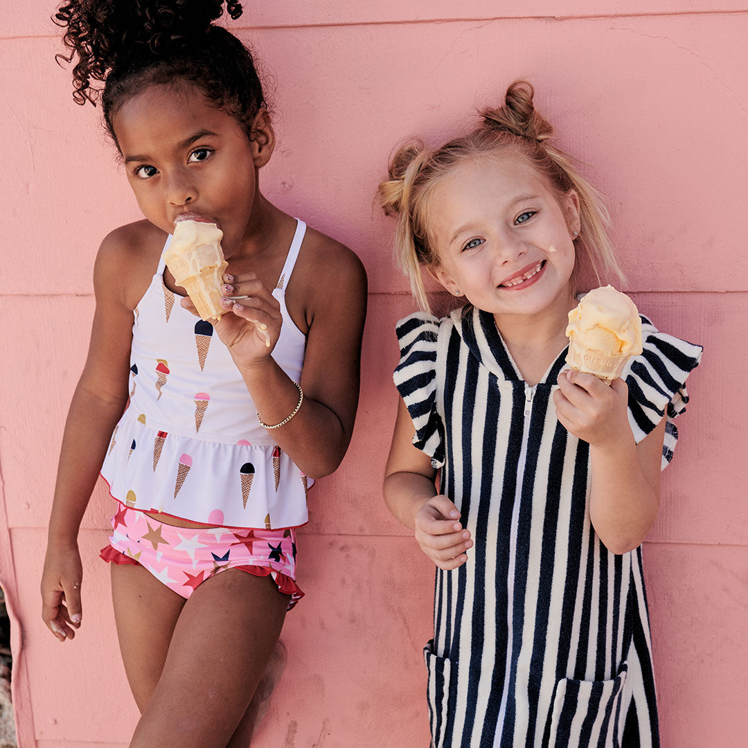Mud Pie Summer Fun Ice Cream Tank Capri outfit Girls New Pink