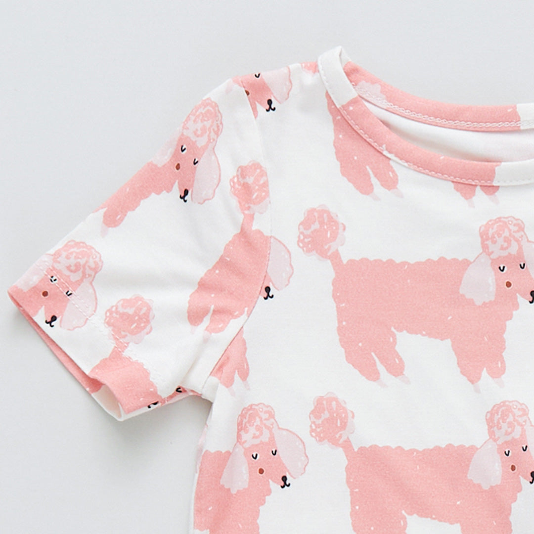 Kids Bamboo Pj Set - Poodle Party – Pink Chicken