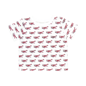 Baby Organic Tee - Red Airplanes