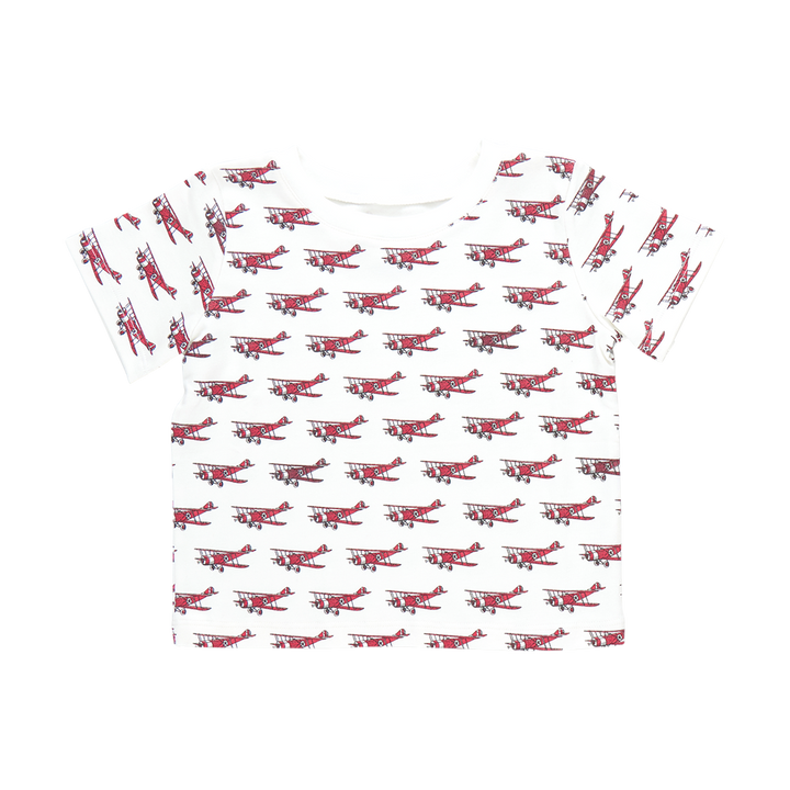 Baby Organic Tee - Red Airplanes