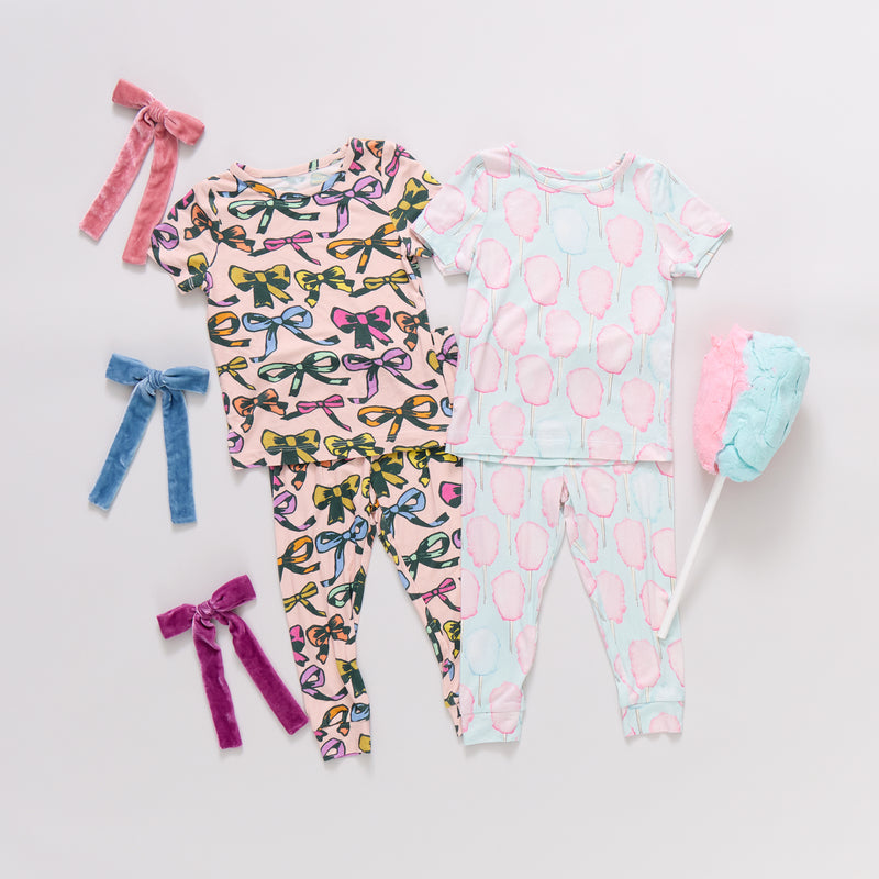 Kids Bamboo PJ Set - Multi Bows