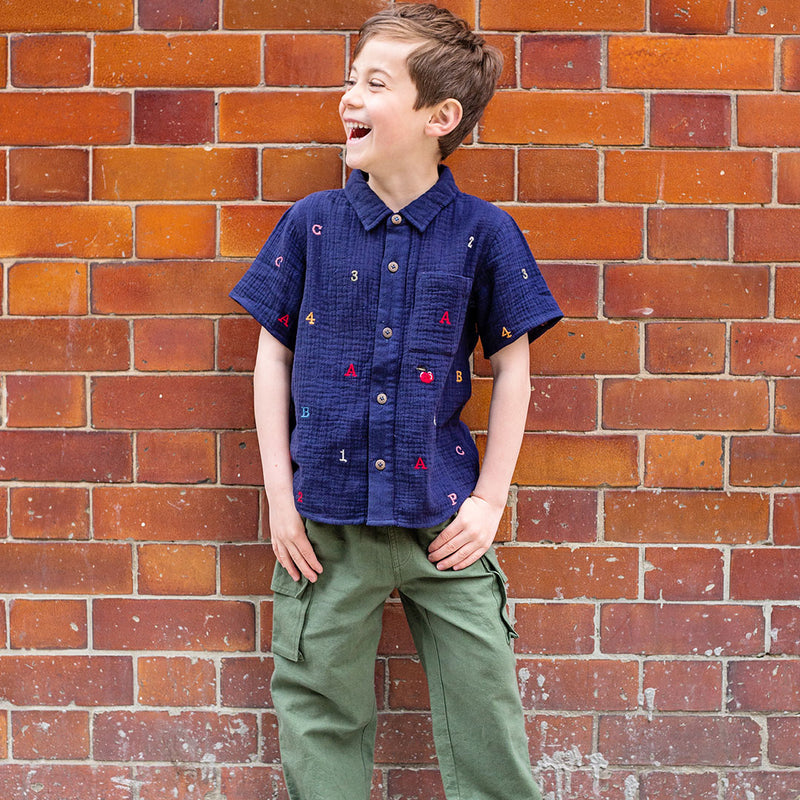 Boys Jack Shirt - Alphabet Embroidery