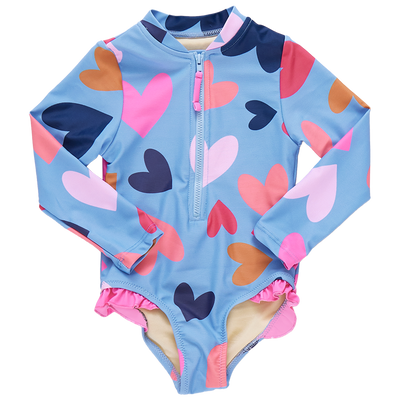 Girls Arden Suit - Multi Tossed Hearts