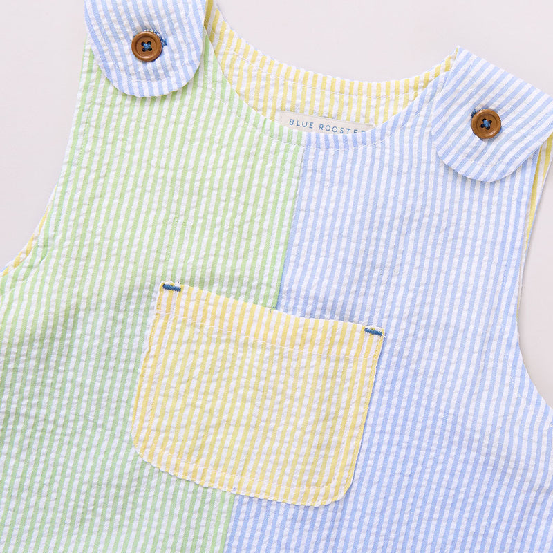 Baby Boys Noah Jumper- Color Block Seersucker