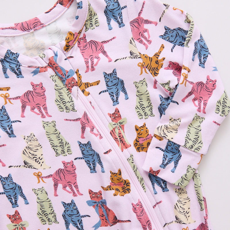 Baby Bamboo Romper - Tabby Cats