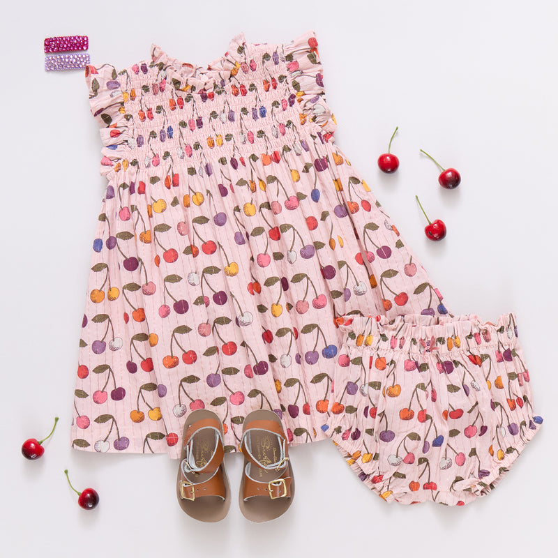 Baby Girls Stevie Dress Set - Cloud Pink Cherry