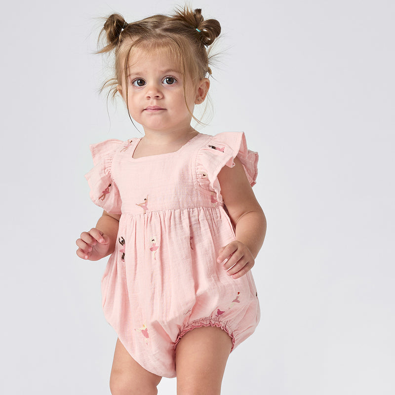 Baby Girl Elsie Bubble - Ballerina Embroidery