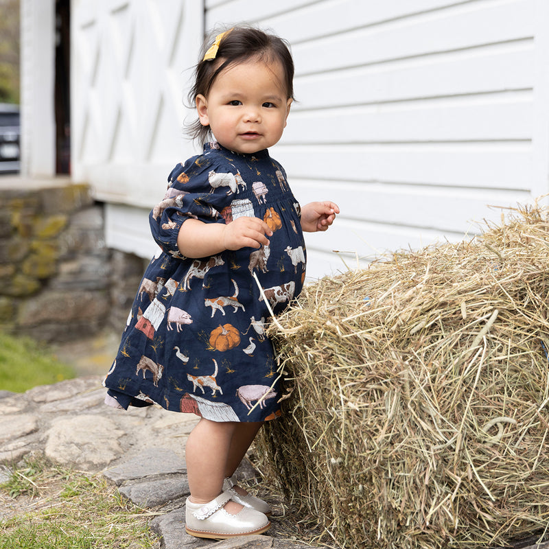 Baby Girls Stevie Puff Sleeve Dress Set - On The Farm