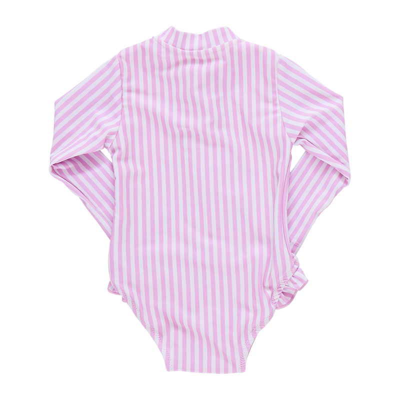 Baby Girls Arden Suit - Pink Faux Embroidery Stripe