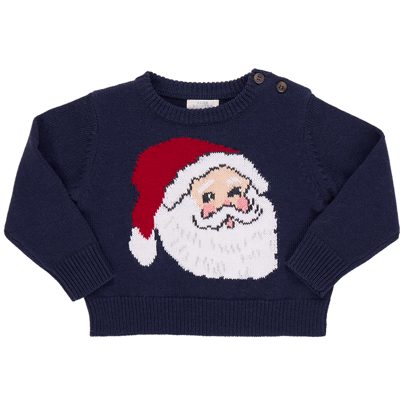 Baby Boys Oliver Sweater - Navy Santa