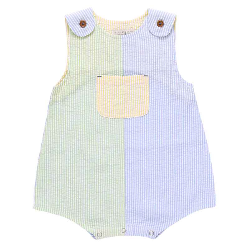 Baby Boys Noah Jumper- Color Block Seersucker