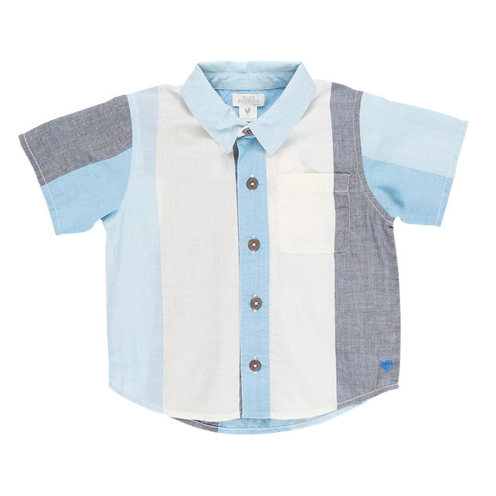 Baby Boys Jack Shirt - Ocean Stripe