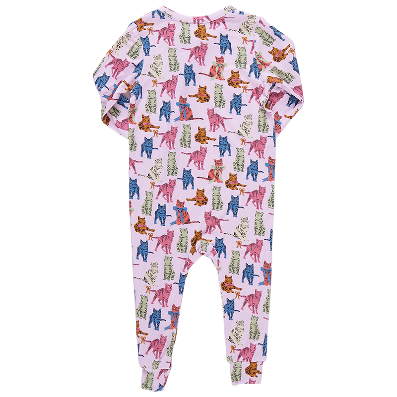 Baby Bamboo Romper - Tabby Cats