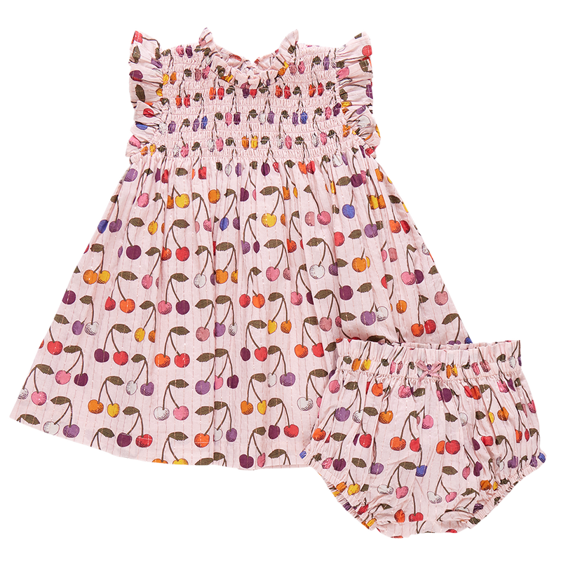 Baby Girls Stevie Dress Set - Cloud Pink Cherry