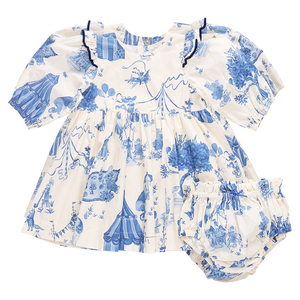 Baby Girls Brooke Dress Set - Blue Circus