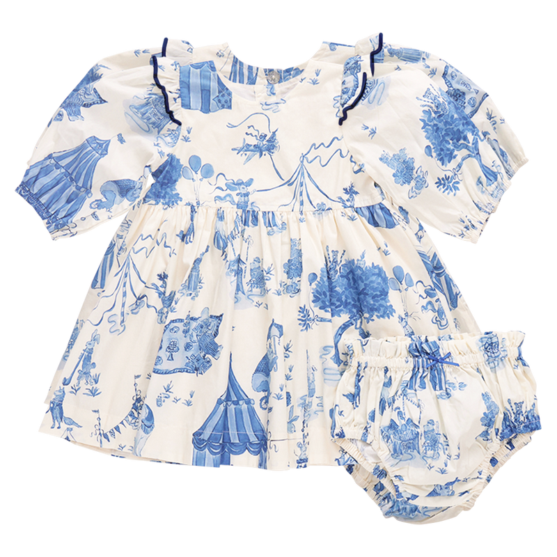 Baby Girls Brooke Dress Set - Blue Circus