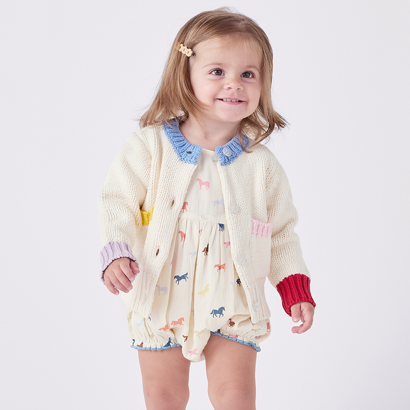 Baby Girls Cali Colorblock Sweater - Multi Trim