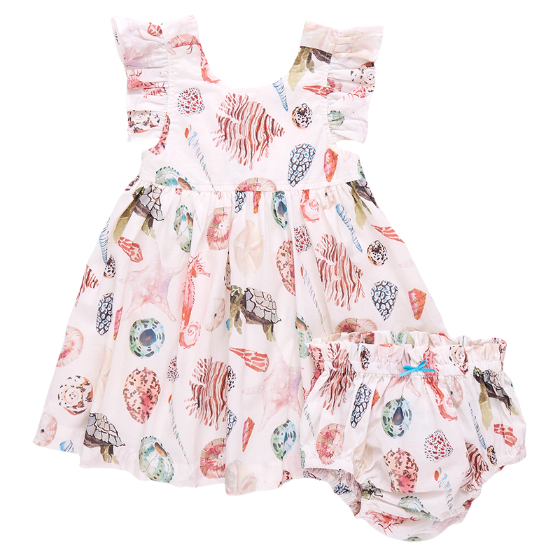 Baby Girls Liv Dress Set - Watercolor Shells