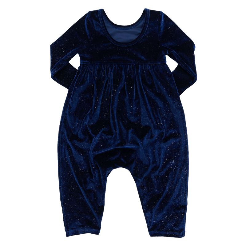 Baby Girls Velour Steph Jumper - Navy Sparkle