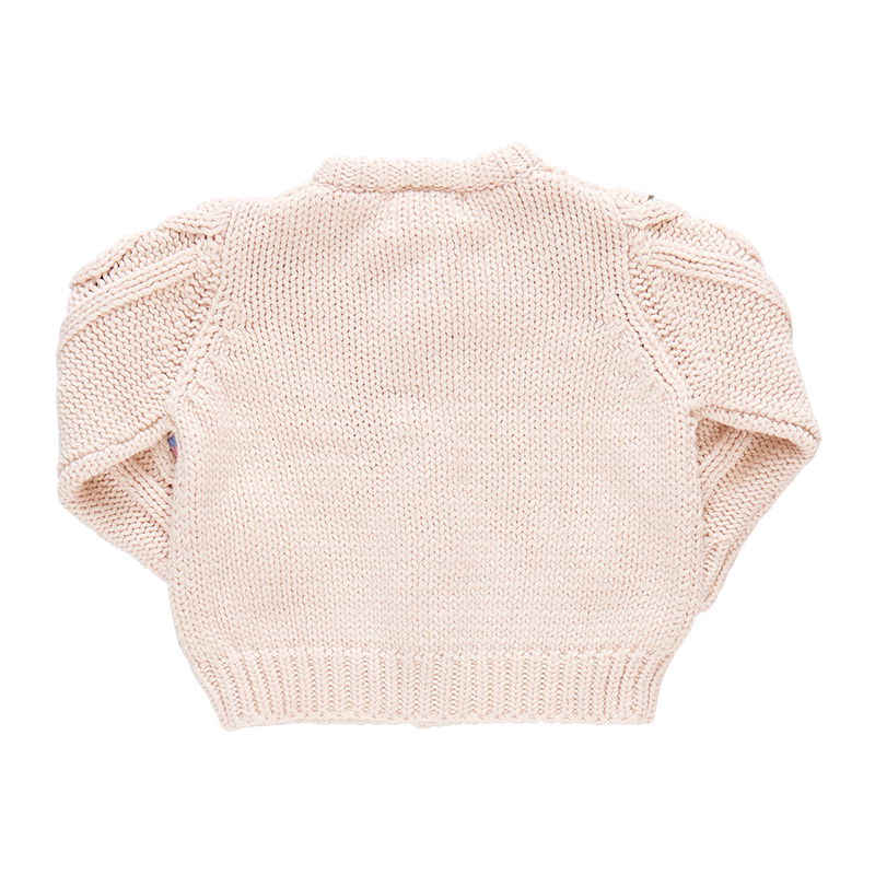 Baby Girls Tari Sweater - Cream Flower Embroidery