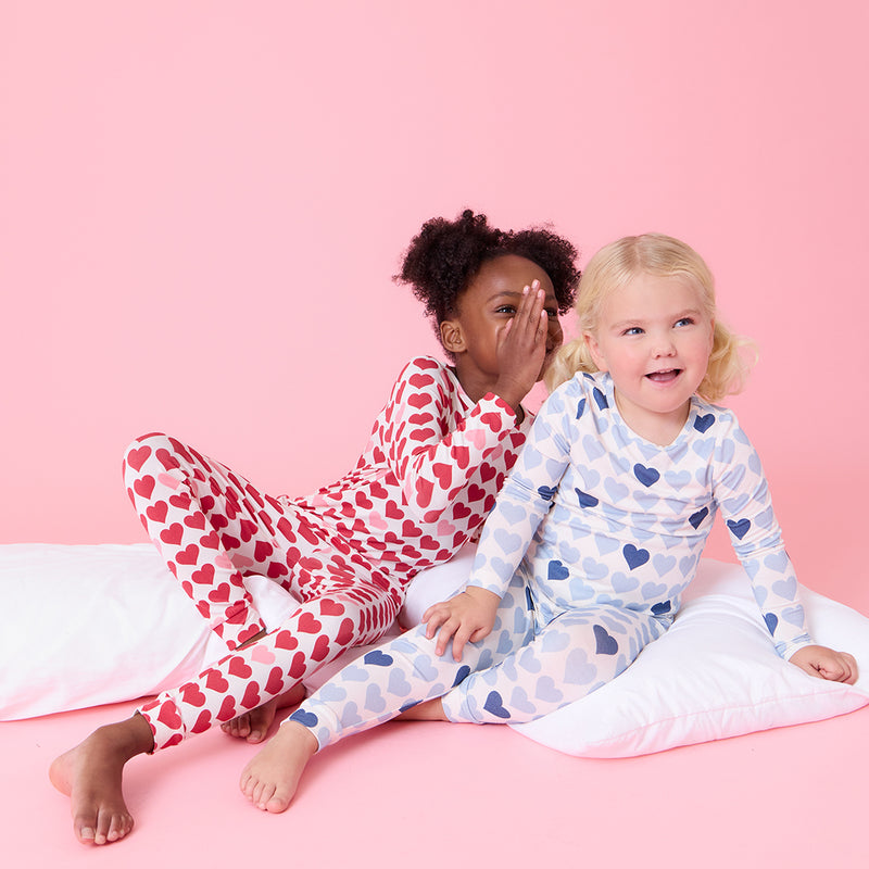 Kids Bamboo PJ Set - Tiny Hearts