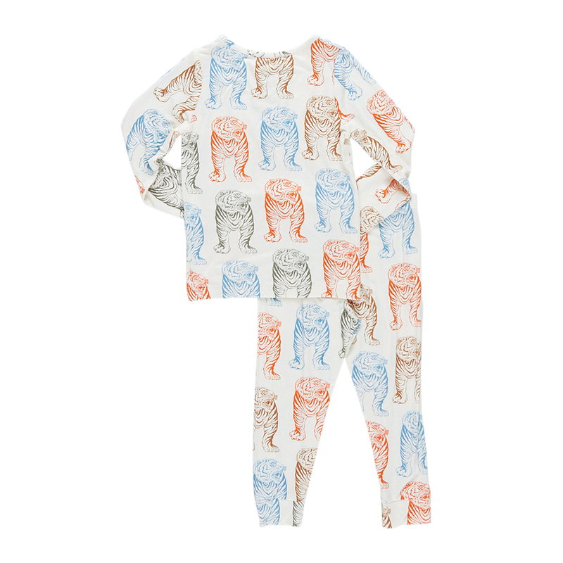 Kids Bamboo PJ Set - Multi Tiger