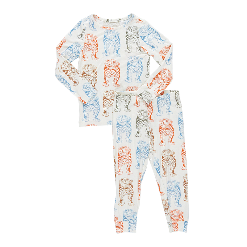 Kids Bamboo PJ Set - Multi Tiger