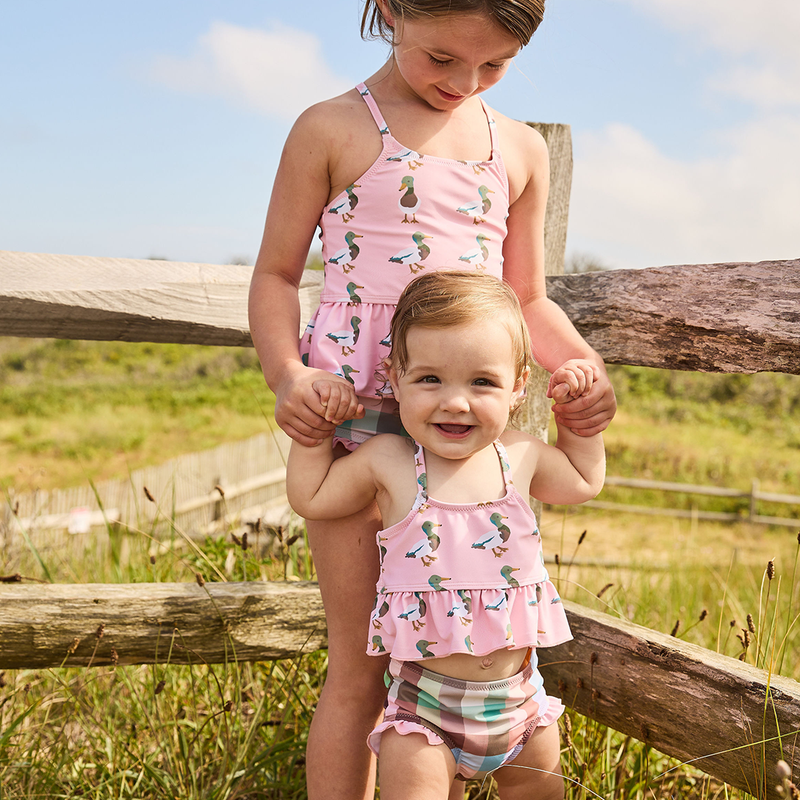 Baby Girls Joy Tankini - Pink Mallard Friends