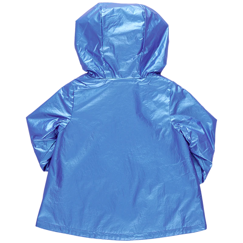 Girls Rafa Rain Coat - Blue Metallic