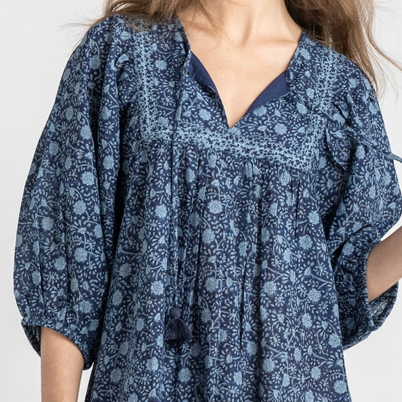 Womens Sanaa Dress - Navy Garden Floral