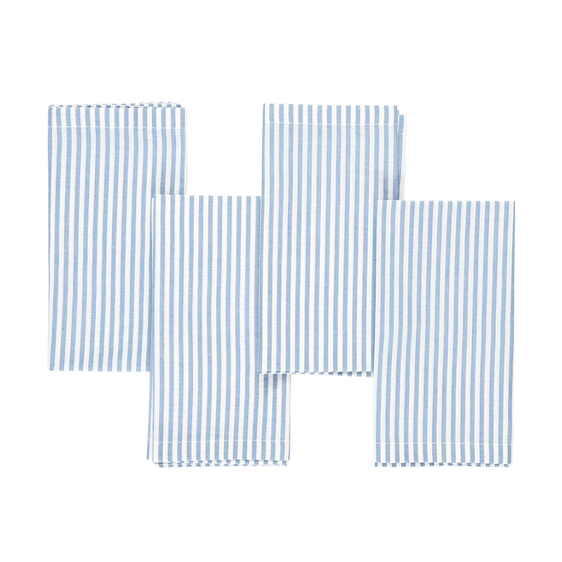 4-Pack Napkin Set - Blue Skinny Stripes