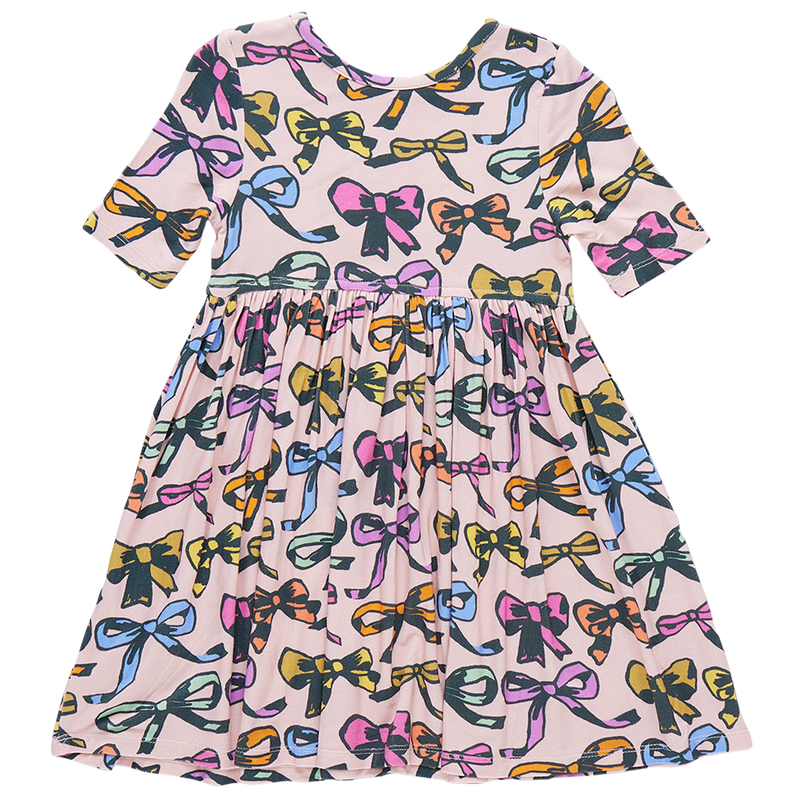 Girls Bamboo Steph Dress - Multi Bows