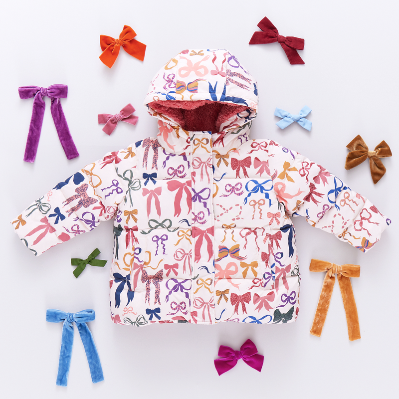 Kids Pete Puffer - Bows on Bows Pink