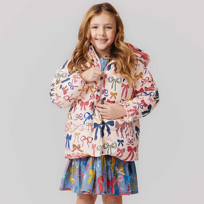 Kids Pete Puffer - Bows on Bows Pink