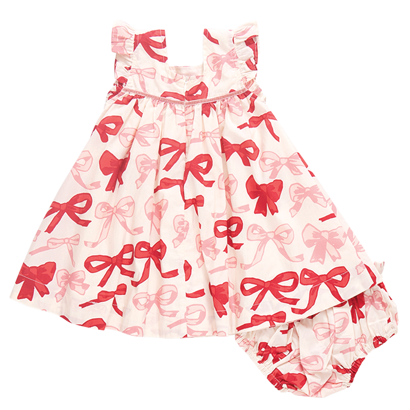 Baby Girls Camelia Dress Set - Valentines Bows