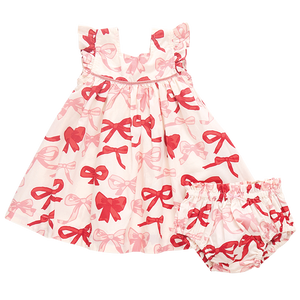 Baby Girls Camelia Dress Set - Valentines Bows