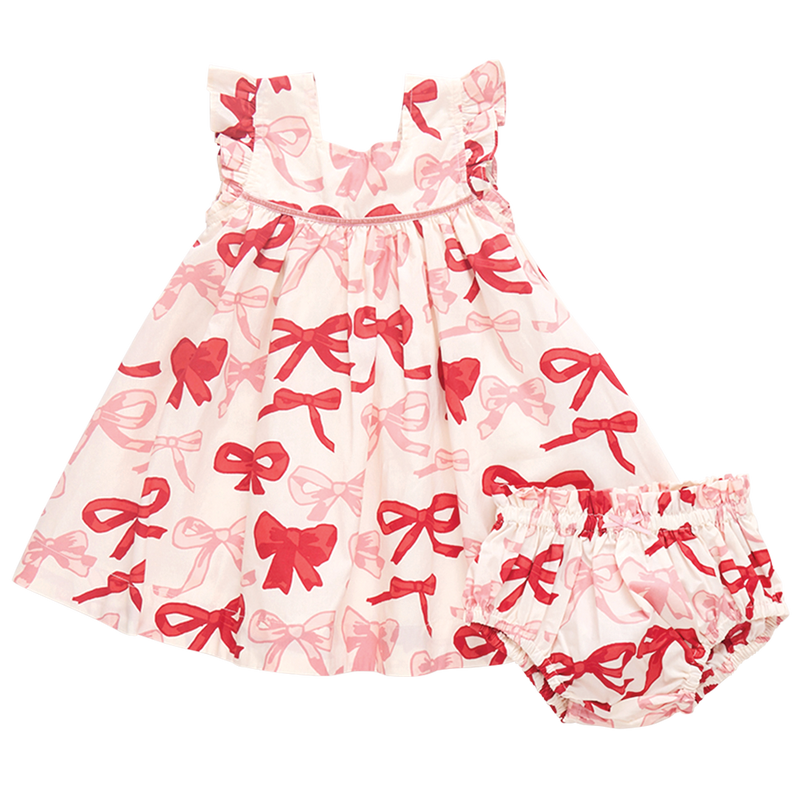 Baby Girls Camelia Dress Set - Valentines Bows